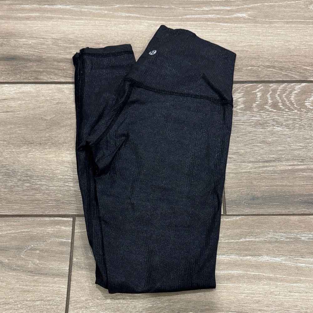 Lululemon black shimmer ribbed leggings